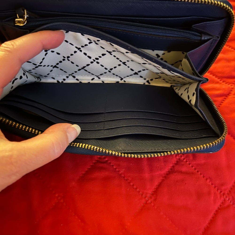 Kate Spade Navy Blue Wallet with Gold Accent - Picture 13 of 16